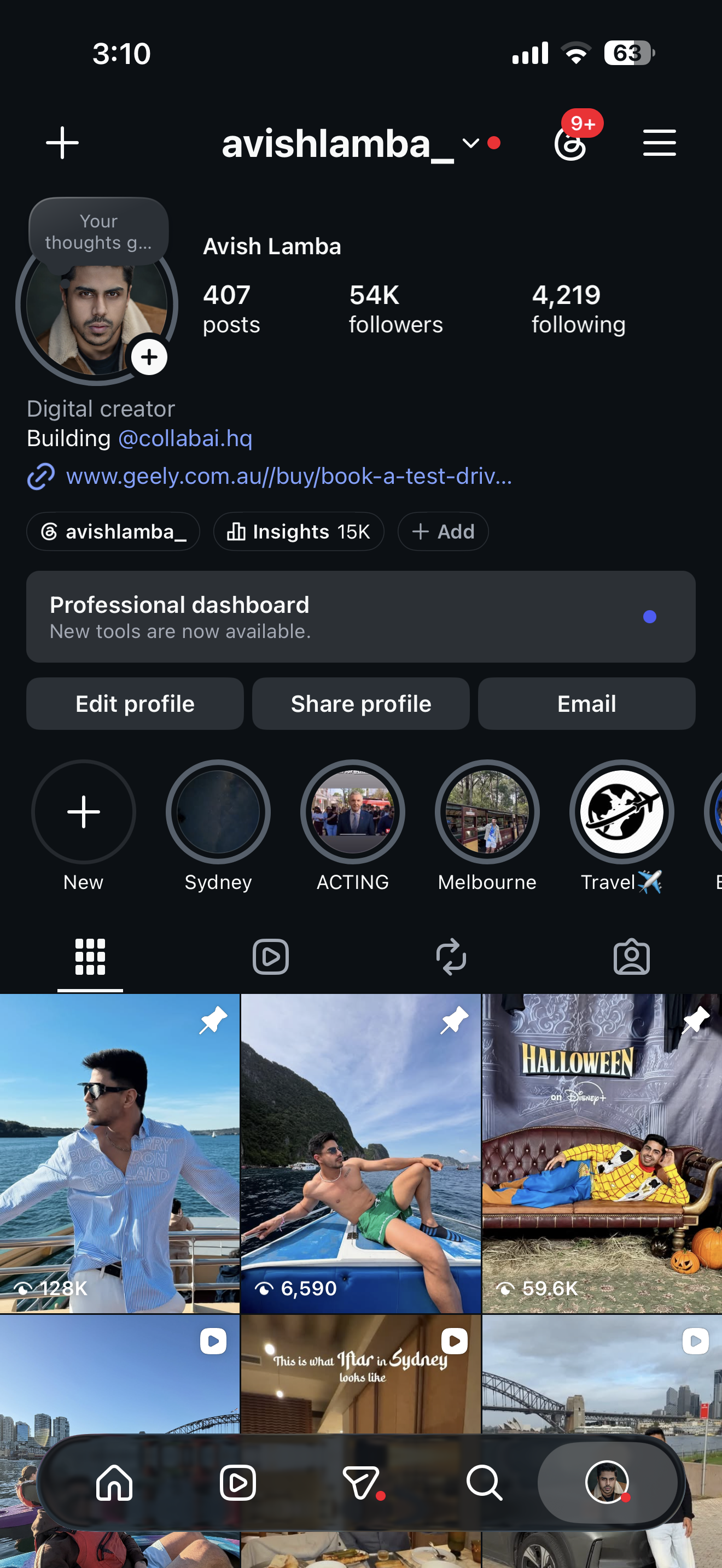 Instagram profile @avishlamba_: 407 posts, 54K followers, 4,219 following